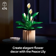 LEGO 11504 Botanicals Peace Lily – Artificial Potted Plants Set for Adults – …