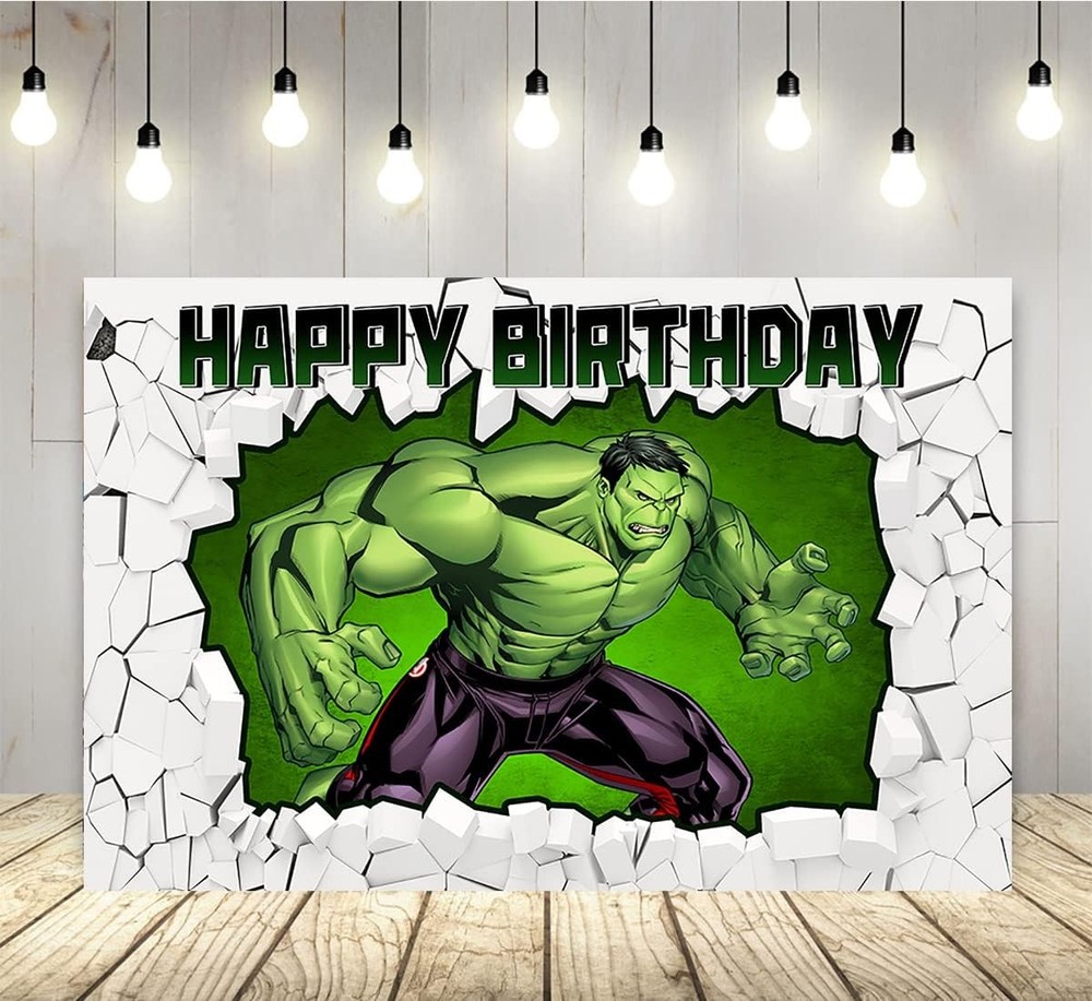 Superhero Hulk Birthday Party Backdrop Photography Banner Decoration Home Studio