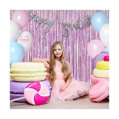 Pink Tinsel Curtain Party Backdrop – GREATRIL Foil Fringe Curtain Lilac Pink …