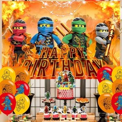 𝗡𝗶𝗻𝗷𝗮 Birthday Backdrop,𝗡𝗶𝗻𝗷𝗮 Poster for Cartoon Ninja Theme Party …