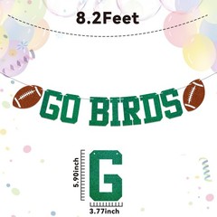 Go Birds Banner – Fly Eagles Banner, Football Game Day Green