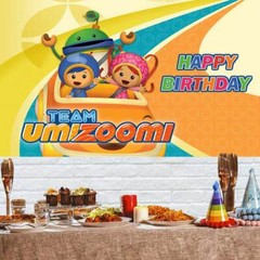 Team Umizoomi Birthday Backdrop Party Supplies Cartoon Theme Banner Kids 5x3ft