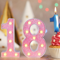 Pink Light up Letters，Pink Party Decorations,Girls Room Decor,Glitter Marquee Nu