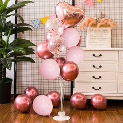 Valentines Day Balloons Kit, 101 Pack Rose Gold Pink Heart Balloons with Rose…
