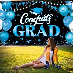 XtraLarge Congrats Grad Banner – 72×44 Inch, Congratulations Backdrop | Graduati