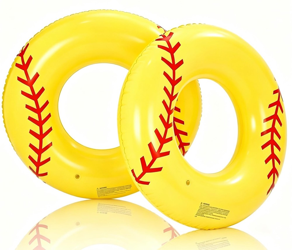 2Pcs Large Inflatable Pool Float for Adults Baseball Soccer Sports Swim Rings…