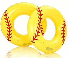 2Pcs Large Inflatable Pool Float for Adults Baseball Soccer Sports Swim Rings…