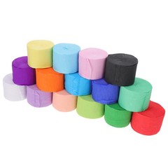 12 Pcs Crepe Paper Streamers Rolls Paper Colored Ribbon Birthday Party Decor