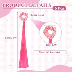 Rainbow Dance Ribbons, Wrist Streamers 6 Pcs & Pink & Rose Red