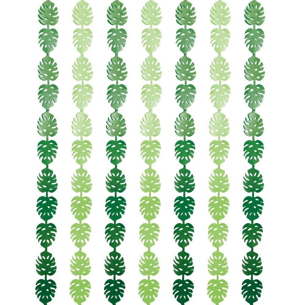 SPRITZ Garland Backdrop 7 Pieces 8 Ft Long Leaves Tropical Target Bullseye