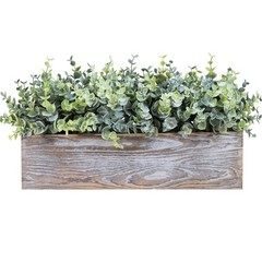Winlyn 14″ Artificial Eucalyptus in Rustic Rectangular X 6″ X 8.3″, Green