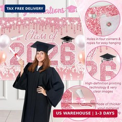 Pink Graduation Decorations 2026 Rose Gold Graduation Decorations Includes Gradu