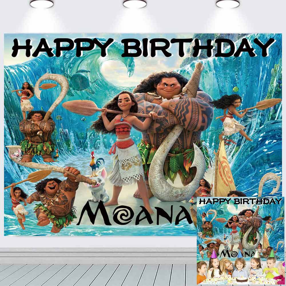 Moana Birthday Party Decorations Backdrop Banner Background Poster 5x3ft