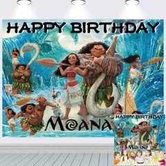 Moana Birthday Party Decorations Backdrop Banner Background Poster 5x3ft