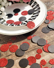 Party Confetti Glitter Table Decorations Red Black Dots Scatter Supplies Anniver