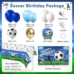 Soccer Party Decorations 116Ppcs 16Ft Blue Balloons Arch Kit Backdrop Cake To…