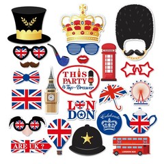 British Photo Booth Props UK England Selfie Props London National Day 25 PCS