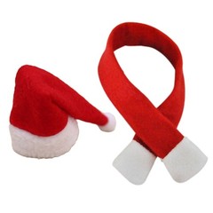 10pcs Christmas Bottle Scarf Hat Set Wine Bottle Decorations Festival Party Home