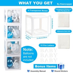 Keencopper Baby Boxes with 12 Letters for Baby Shower, Baby Shower Decoration…