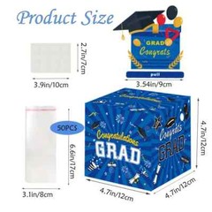 Class of 2025 Graduation Party Decoration Kit Cake Topper and Cash Gift Box Surp