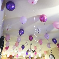 Pink and Purple Balloons, 50PCS 12 Inch Confetti Balloons, Metallic