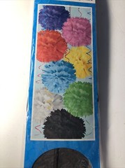 Celebration Tissue Pom Pom Hangers 12 Inch 2/Pk, Black Milestone Birthday