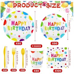 Rainbow Dot Disposable Tableware Collection
