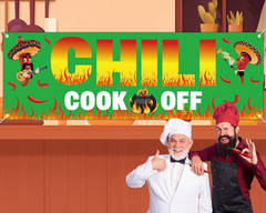 Chili Cook off Decorations Banner 71 X 24 Inches Green Hot Pepper Contest Banner