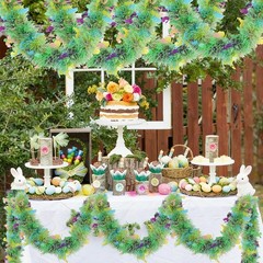 KIMOBER Easter Tinsel Green Yellow Blue, Green;white;yellow;pink;blue