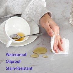 Clear Round Plastic Tablecloth Protector with Lace Around Waterproof Oil-Proof P
