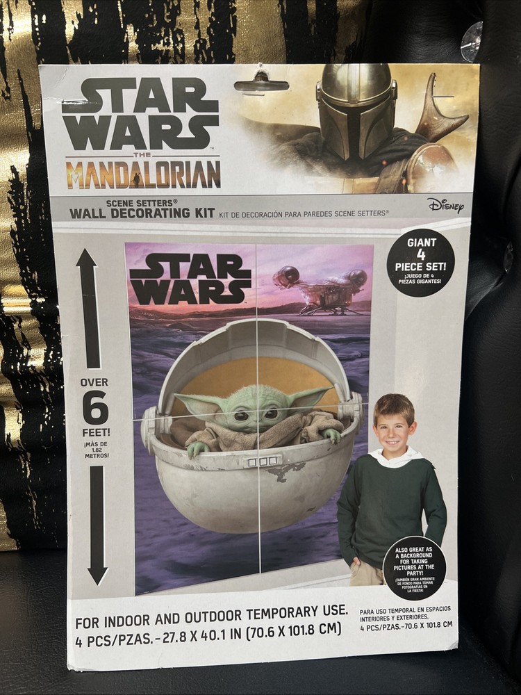 Baby Yoda The Child WALL BANNER DECORATING KIT (4pc) Party Supplies