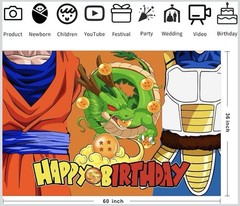 Happy Birthday Backdrop Dragon Ball Anime For Birthday Party 5 x 3 ft Character