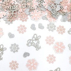 Blopee 200PC Winter Snowflake Baby Shower Table Confetti Pink Winter Wonderla…