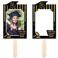 12 Pcs Law School Black Gold Graduation Fans for 4×6 inch Pictures Class of 2…