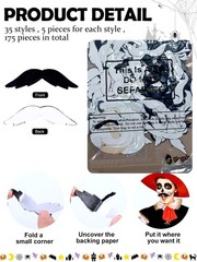175 Pcs Fake Mustaches Bulk for Kids Stick on Mustache Kids beard Self Adhesi…