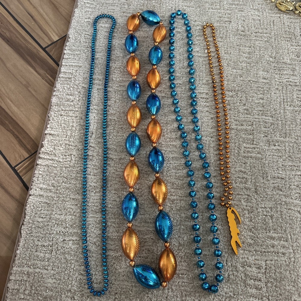 mardi gras beads Miami Dolphins Colors