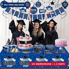DAZONGE Graduation Decorations 2026 Blue, 265pcs Graduation Party Decorations 20