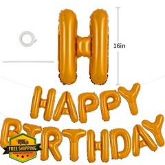 TONIFUL Light Orange Happy Birthday Balloons Banner
