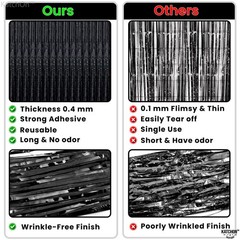 KatchOn XtraLarge Black Streamers – 3.2×8 Feet, Pack of 2 | Fringe Backdrop …