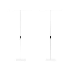 2PCS White Wedding Backdrop Stands,94-247cm Height Adjustable Backdrop Stands