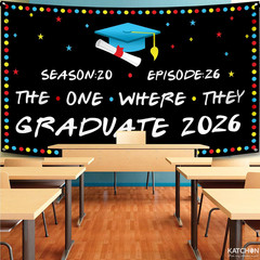 , The One Where They Graduate Backdrop 2026 – XtraLarge, 72×44 Inch | Graduation