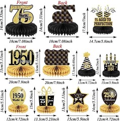 9PCS 75Th Birthday Decorations 75Th Birthday Centerpieces for Tables Decorations