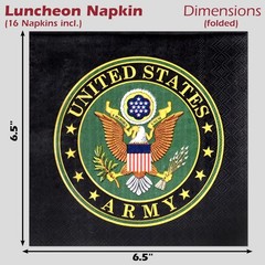 U.S. Army Party Supplies for 16 Guests – 9″ Paper Plates & Napkins Set
