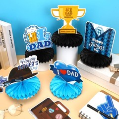DTOFOOT 10 Pcs Father’s Day Decorations, Blue Double Sided Fathers Day Table …