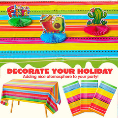 6 Pack Cinco de Mayo Plastic Tablecloths 54×108 Fiesta Mexican Theme Table Cover