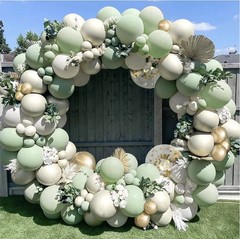 Sage Green Nude Balloon Kit 161PCS Birthday Party Backdrop Decor