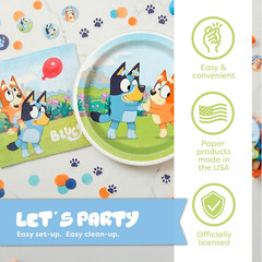 Bluey Birthday Decorations and Party Supplies | Serves 16 Guests | Complete Blue