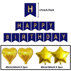 Birthday Decorations Navy Blue Gold Birthday Party Decorations Happy Birthday…