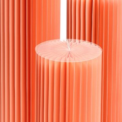 3PCS Pink Thickened Paper& PVC Foldable Paper Columns Display Pedestals Stands