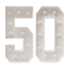 Vintage LED 50 Light Up Number Warm Lamp For Birthday Party Decoration 50th Gift